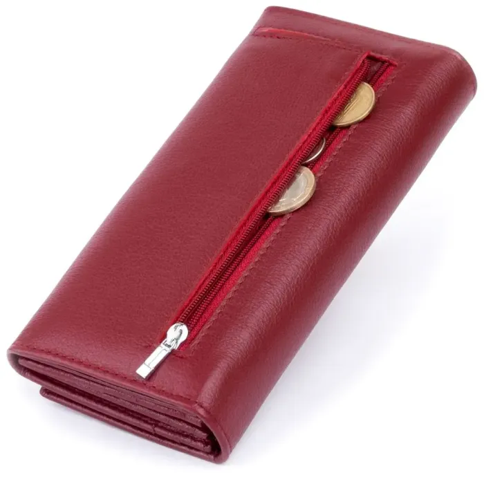 Гаманець на магнітах із клапаном жіночий ST Leather 19244 Бордовий