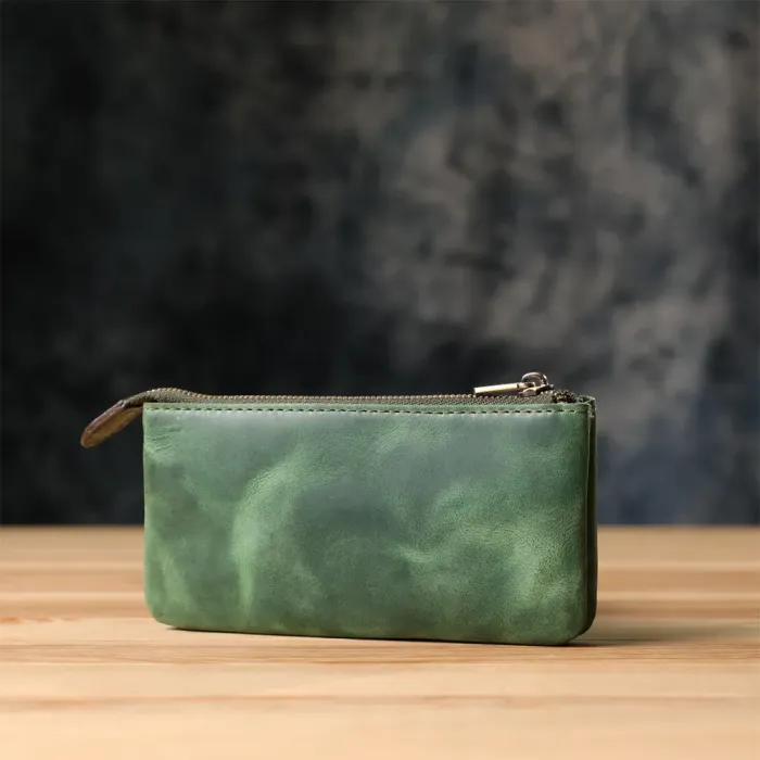 Містка ключниця на два відділення з матової натуральної шкіри Tony Perotti 20835_1 (3350 deep green) Зелений