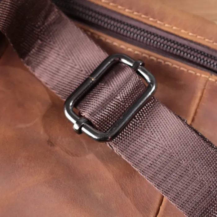 Вінтажна бананка для чоловіків з натуральної шкіри Vintage 15104 Коричневий