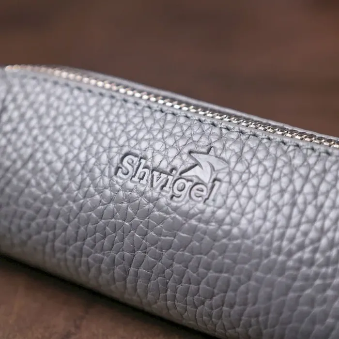 Модна шкіряна ключниця Shvigel 16543 Сірий