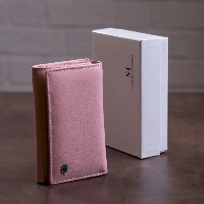 Гаманець горизонтальний із монетником на блискавці жіночий ST Leather 19364 Пудровий