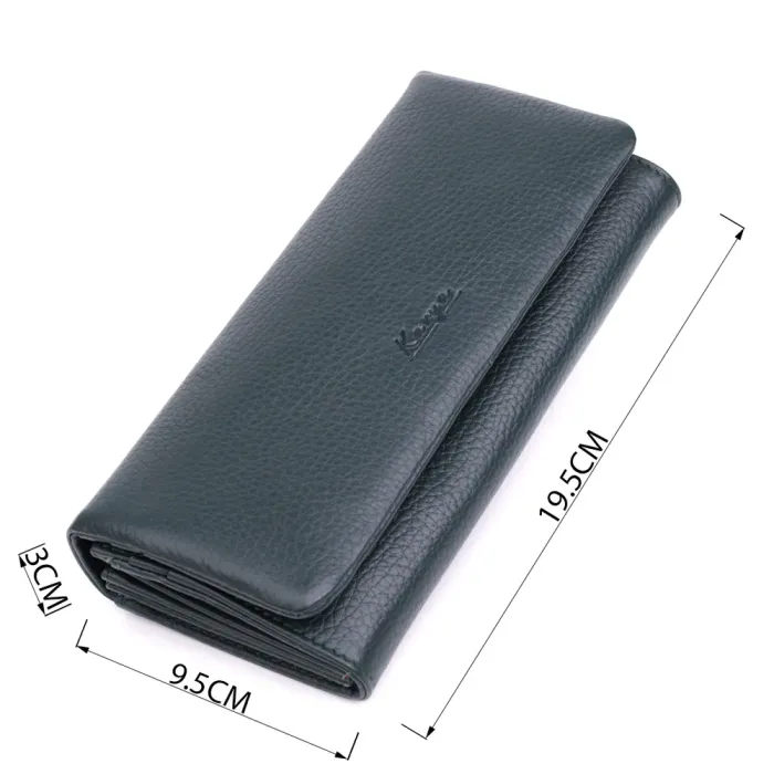 Горизонтальний жіночий гаманець з натуральної шкіри KARYA 22852 Зелений