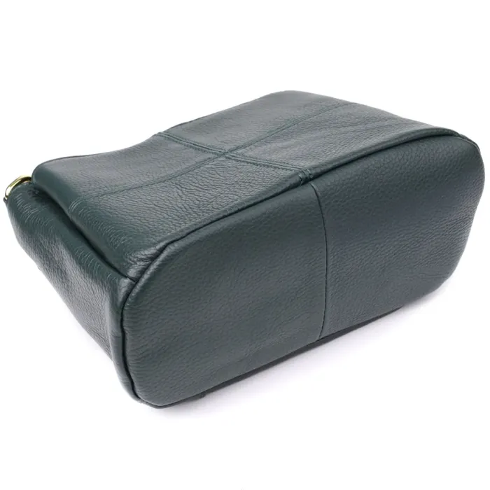 Елегантна шкіряна сумка для жінок з трьома відділеннями Vintage 22977 Зелений