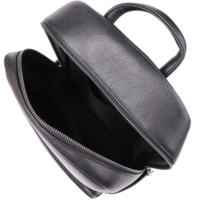 Місткий рюкзак для чоловіків з натуральної шкіри Vintage 23045 Чорний