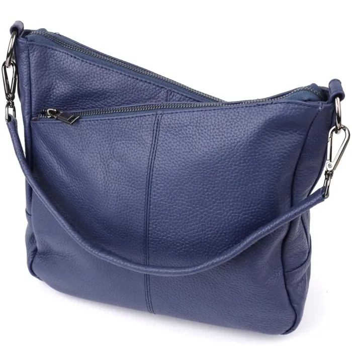 Сумка для жінок на два відділення з натуральної шкіри Vintage 23013 Синій