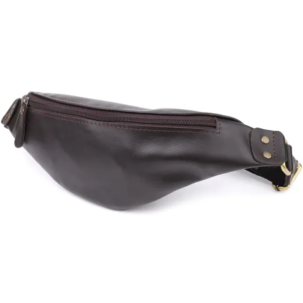 Бананка для чоловіків з гладкої натуральної шкіри Shvigel 23135 Коричневий