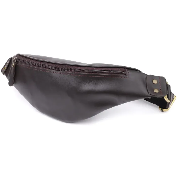 Бананка для чоловіків з гладкої натуральної шкіри Shvigel 23135 Коричневий