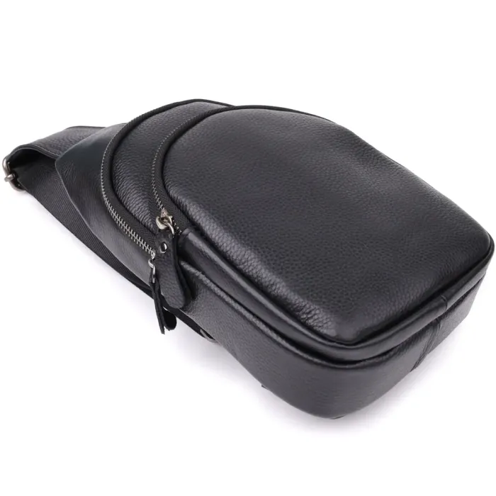 Чоловіча сумка через плече з натуральної шкіри Vintage 23032 Чорний