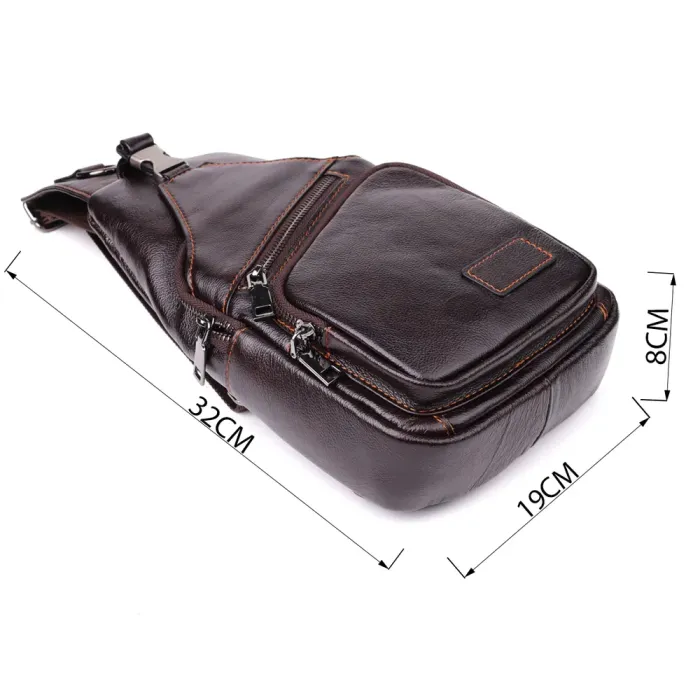 Практична сумка через плече з натуральної шкіри Vintage 23050 Коричневий