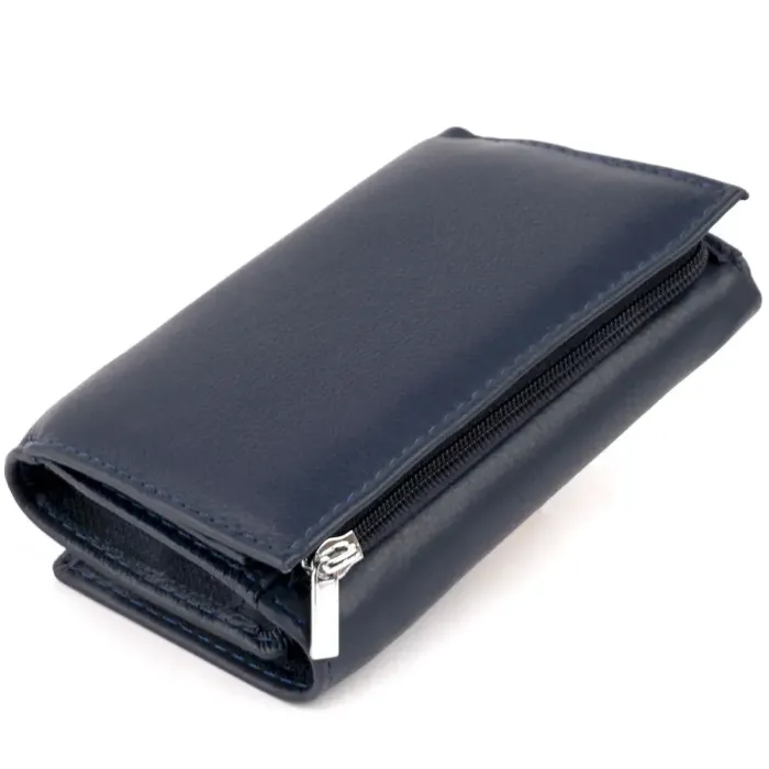 Горизонтальное портмоне из кожи унисекс на магните ST Leather 19336 Темно-синее