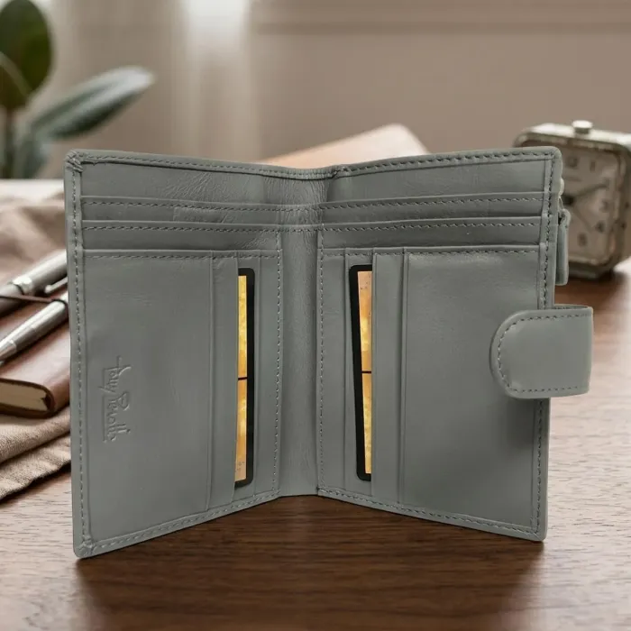 Жіночий гаманець з натуральної шкіри Tony Perotti New Rainbow 1654 grigio (90081) Сірий