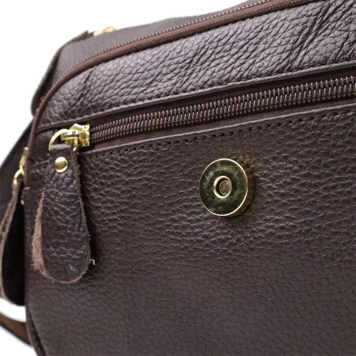 Сумка з натуральної шкіри для стильних жінок Vintage 22973 Коричневий