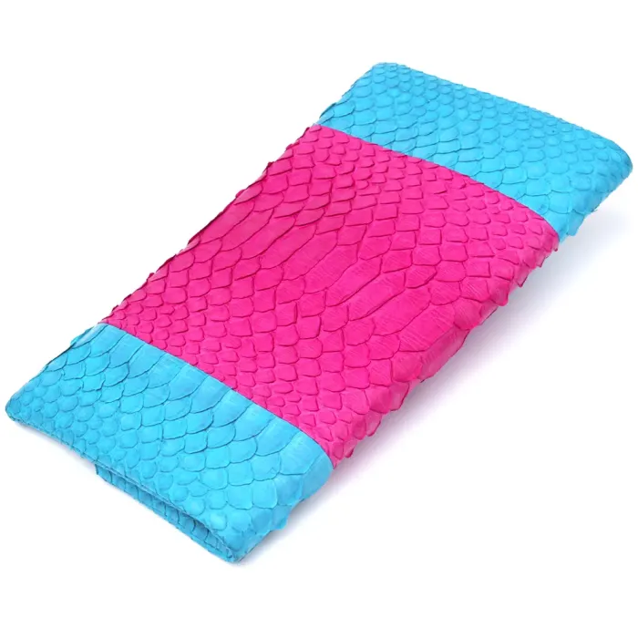 Яскравий жіночий клатч Snake Leather 14993 Рожевий