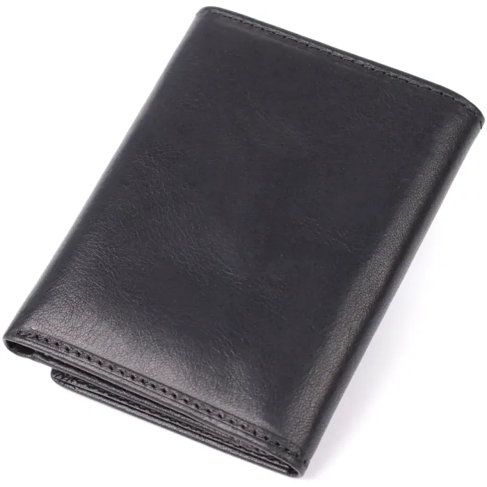 Невеликий гаманець для чоловіків з натуральної глянсової шкіри Tony Perotti 20901_1 (3810 nero) Чорний