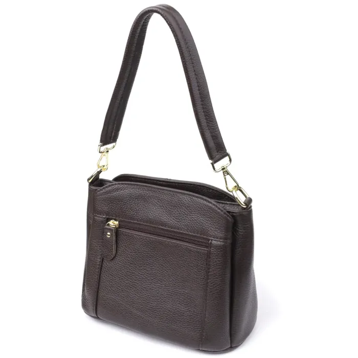 Жіноча сумка з натуральної шкіри зі зручною внутрішньою організацією Vintage 22979 Коричневий