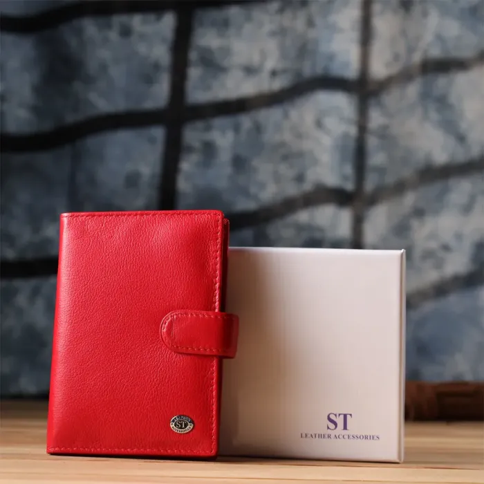 Красива обкладинка на документи для жінок з натуральної шкіри ST Leather 23118 Червоний