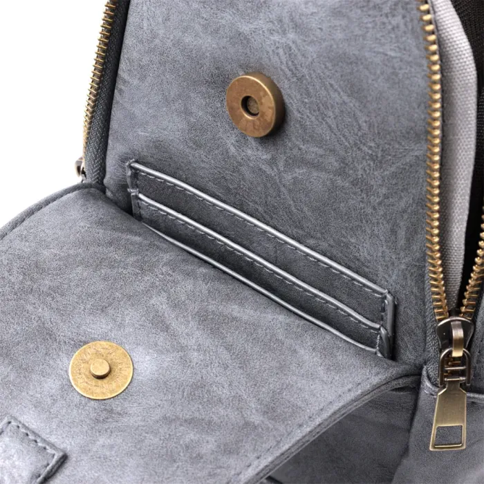 Модна сумка через плече в модному кольорі з екошкіри Vintage 22792 Сірий