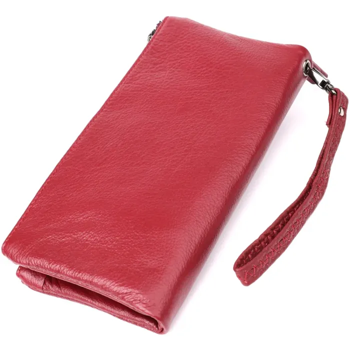 Шкіряний гаманець на три відділення ST Leather 23108 Бордовий