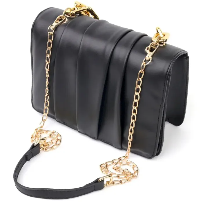 Стильна жіноча сумка зі шкірозамінника Vintage 18709 Чорний