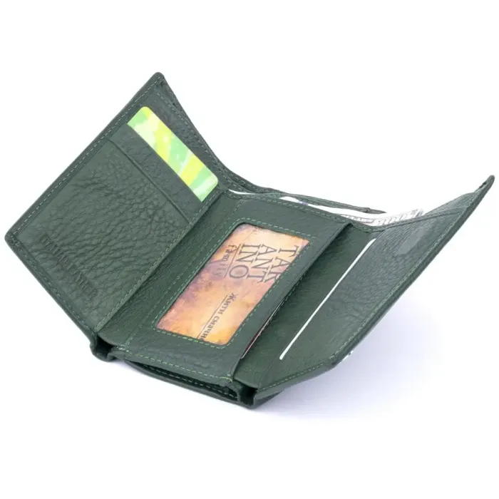 Кошелек горизонтальный с монетником на молнии унисекс ST Leather 19359 Зеленый