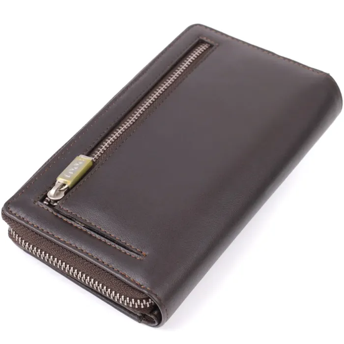 Стильний жіночий вертикальний гаманець із натуральної шкіри Tony Perotti 20878_1 (5084 moro) Коричневий