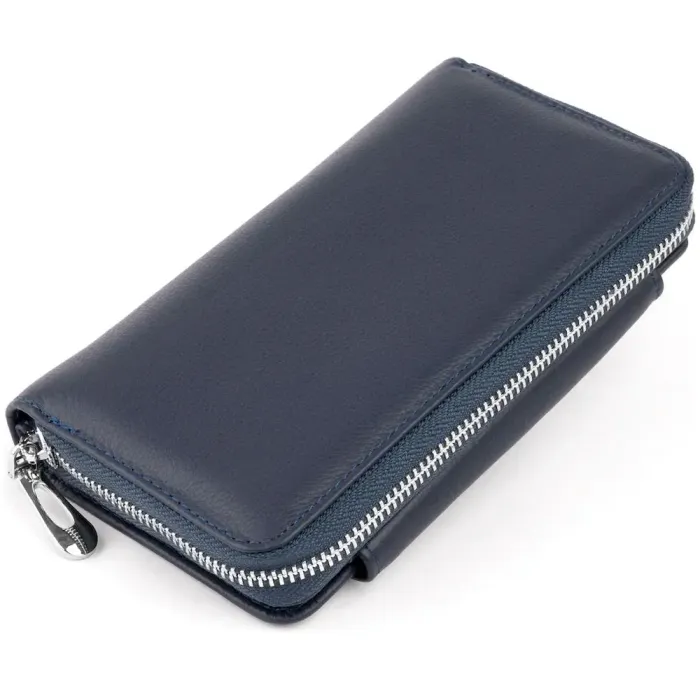 Кошелек из кожи на защелке ST Leather 19340 Темно-синий
