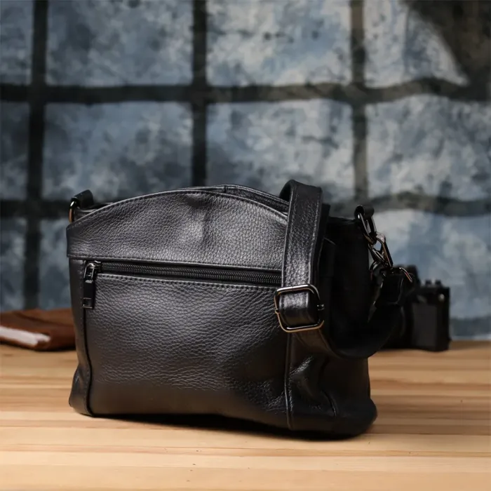 Сумка на плече з натуральної шкіри Vintage 23007 Чорний