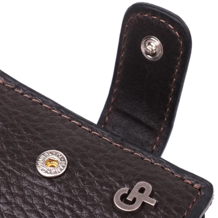 Практичне портмоне з люксової зернистої шкіри флотар GRANDE PELLE 22876 Коричневий