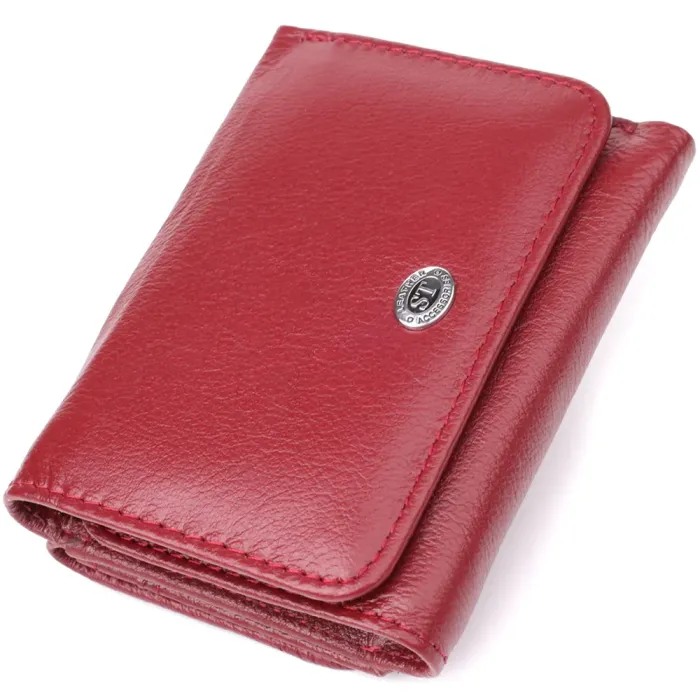 Компактний жіночий гаманець із натуральної шкіри ST Leather 23073 Бордовий