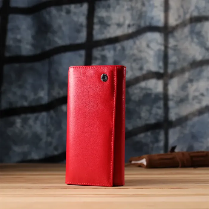 Красивий гаманець для жінок з монетницею із натуральної шкіри ST Leather 23105 Червоний