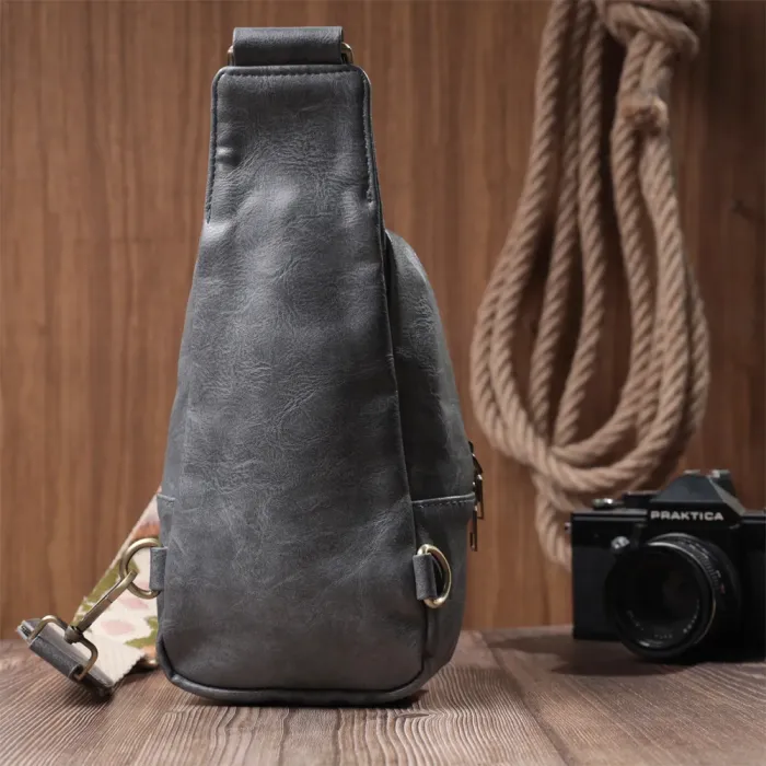 Модна сумка через плече в модному кольорі з екошкіри Vintage 22792 Сірий