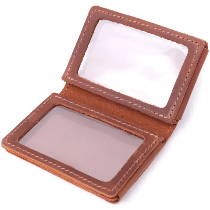 Стильна обкладинка на автодокументи у вінтажній шкірі GRANDE PELLE 22874 Світло-коричнева