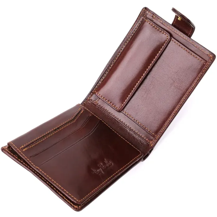 Чоловічий гаманець з гладкої натуральної шкіри Tony Perotti 20852_1 (396A-Q moro) Коричневий