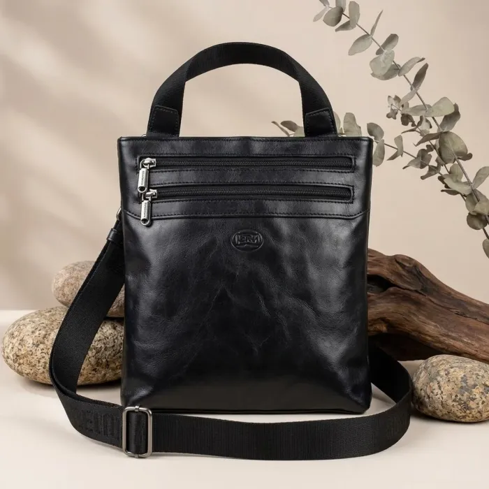 Чоловіча сумка Tony Perotti натуральна шкіра Italico 6048G-20 nero (90351) Чорна