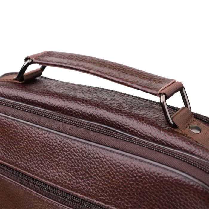 Сумка чоловіча з ручкою для перенесення в руці з натуральної шкіри Vintage 23030 Коричневий
