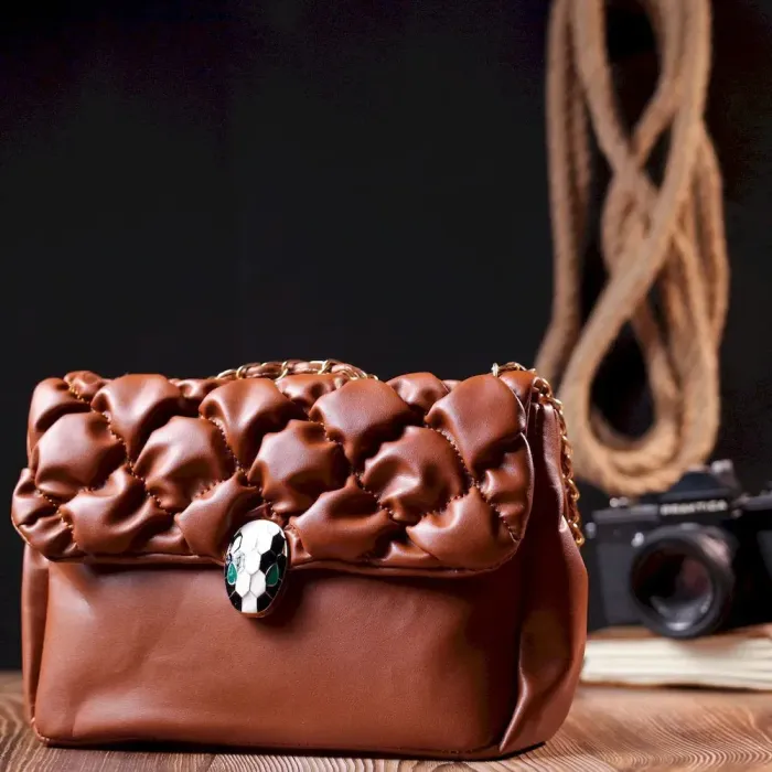 Оригінальна сумка жіноча з еко-шкіри Vintage 18711 Коричневий