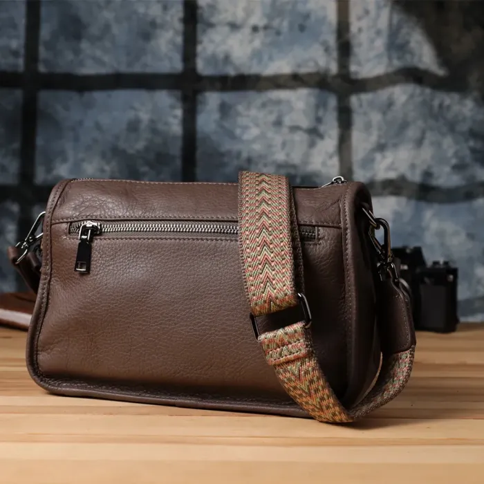 Практична жіноча сумка на плече із натуральної шкіри Vintage 23003 Коричневий