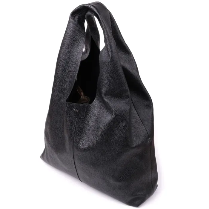 Жіночий шоппер 2 в 1 із натуральної шкіри GRANDE PELLE 22881 Чорний