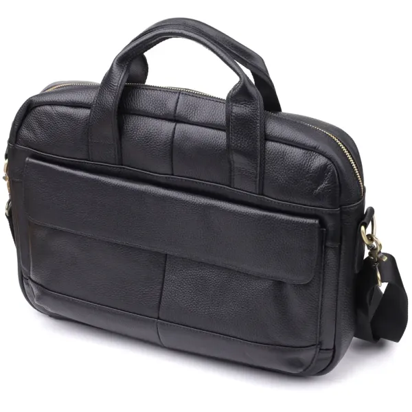 Практичний портфель для чоловіків з натуральної шкіри Vintage 23041 Чорний