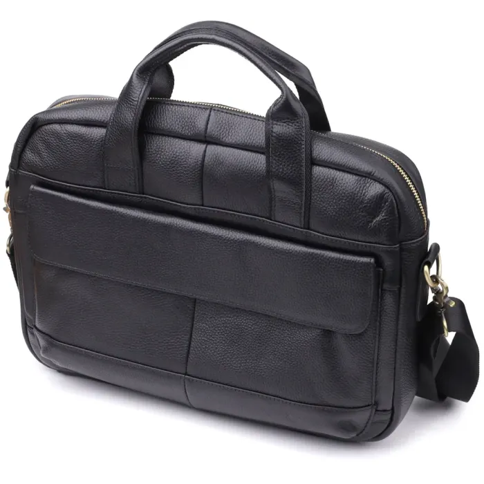 Практичний портфель для чоловіків з натуральної шкіри Vintage 23041 Чорний