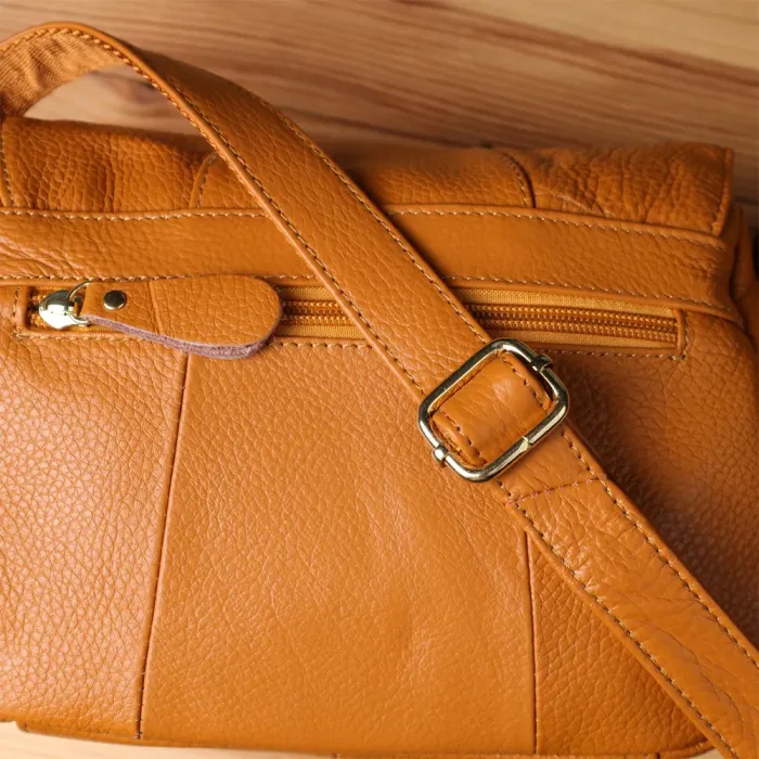 Містка повсякденна сумка з натуральної шкіри для жінок Vintage 22968 Рудий