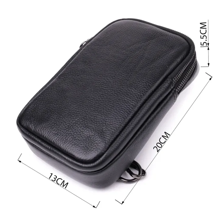 Невелика слінг сумка для чоловіків з натуральної шкіри Vintage 15105 Чорний