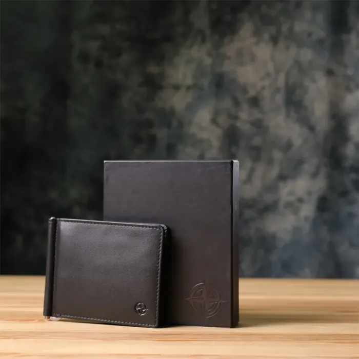 Модний затискач для грошей з м'якої натуральної шкіри Tony Perotti 20848_1 (5000 nero) Чорний