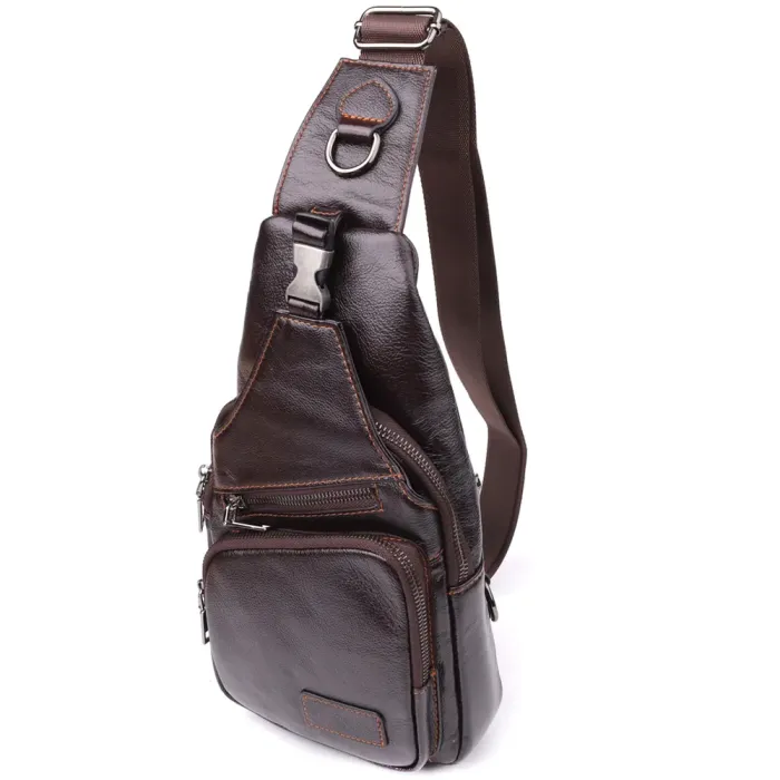 Практична сумка через плече з натуральної шкіри Vintage 23050 Коричневий