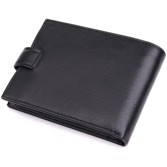 Місткий чоловічий гаманець з натуральної шкіри BOND 22861 Чорний