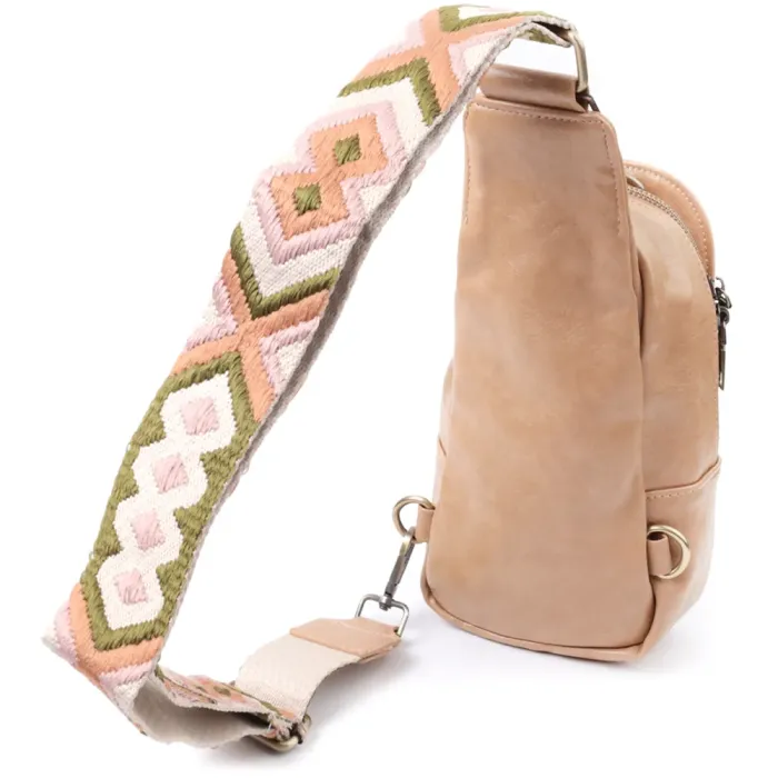 Сумка через плече для жінок з екошкіри Vintage 22790 Світло-коричневий