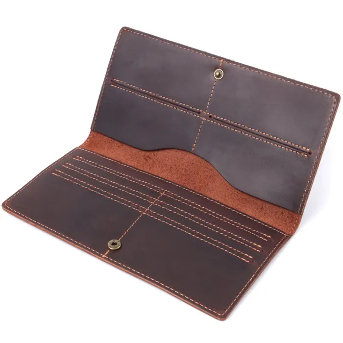 Вертикальний гаманець унісекс із натуральної шкіри Vintage 15083 Коричневий