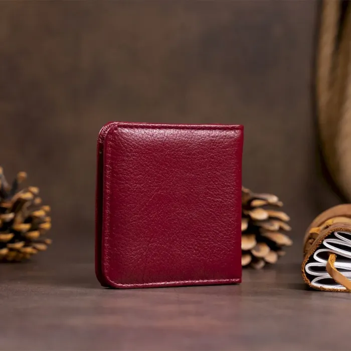 Маленький гаманець жіночий ST Leather 19236 Бордовий на кнопці