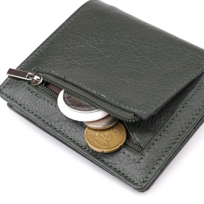 Жіночий гаманець на магніті з натуральної шкіри ST Leather 23093 Зелений