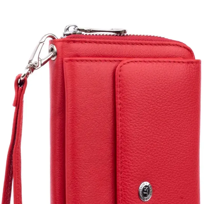 Гаманець з кишенькою на лицьовій стороні жіночий ST Leather 19366 Червоний